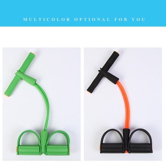 Resistance Tube for Exercise with Large Anti-Slip Pedals, 4-Tube Elastic Pull Ro - Picture 3 of 16